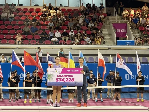 EA ผู้สนับสนุนหลักอย่างเป็นทางการ ขอแสดงความยินดีกับ Lin Shu คว้าแชมป์ WTA250 Thailand Open 2023 Presented By E@