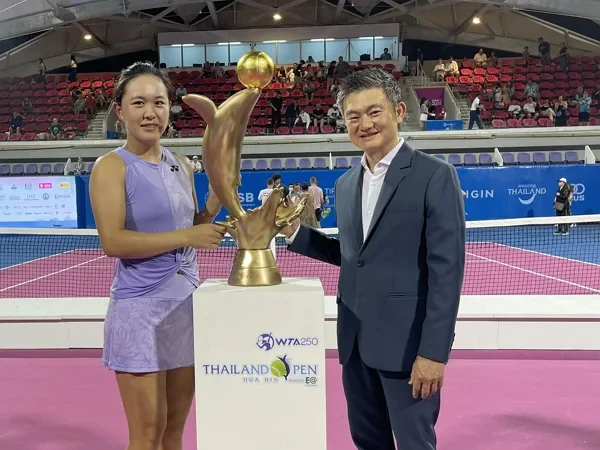 EA ผู้สนับสนุนหลักอย่างเป็นทางการ ขอแสดงความยินดีกับ Lin Shu คว้าแชมป์ WTA250 Thailand Open 2023 Presented By E@