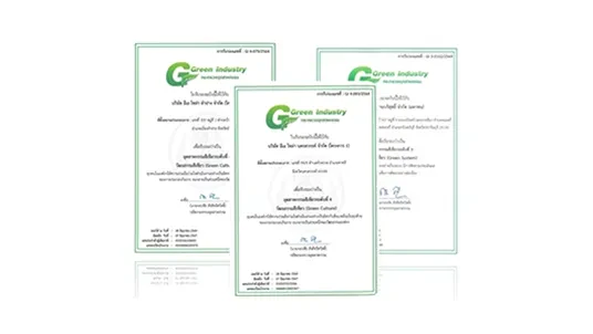 ได้รางวัลและการรับรองอุตสาหกรรมสีเขียว ระดับ 4 (Green Culture)บจก.อีเอโซล่า ลำปาง , บจก.นครสวรรค์ และ บจก.พิษณุโลก (2564-2567)